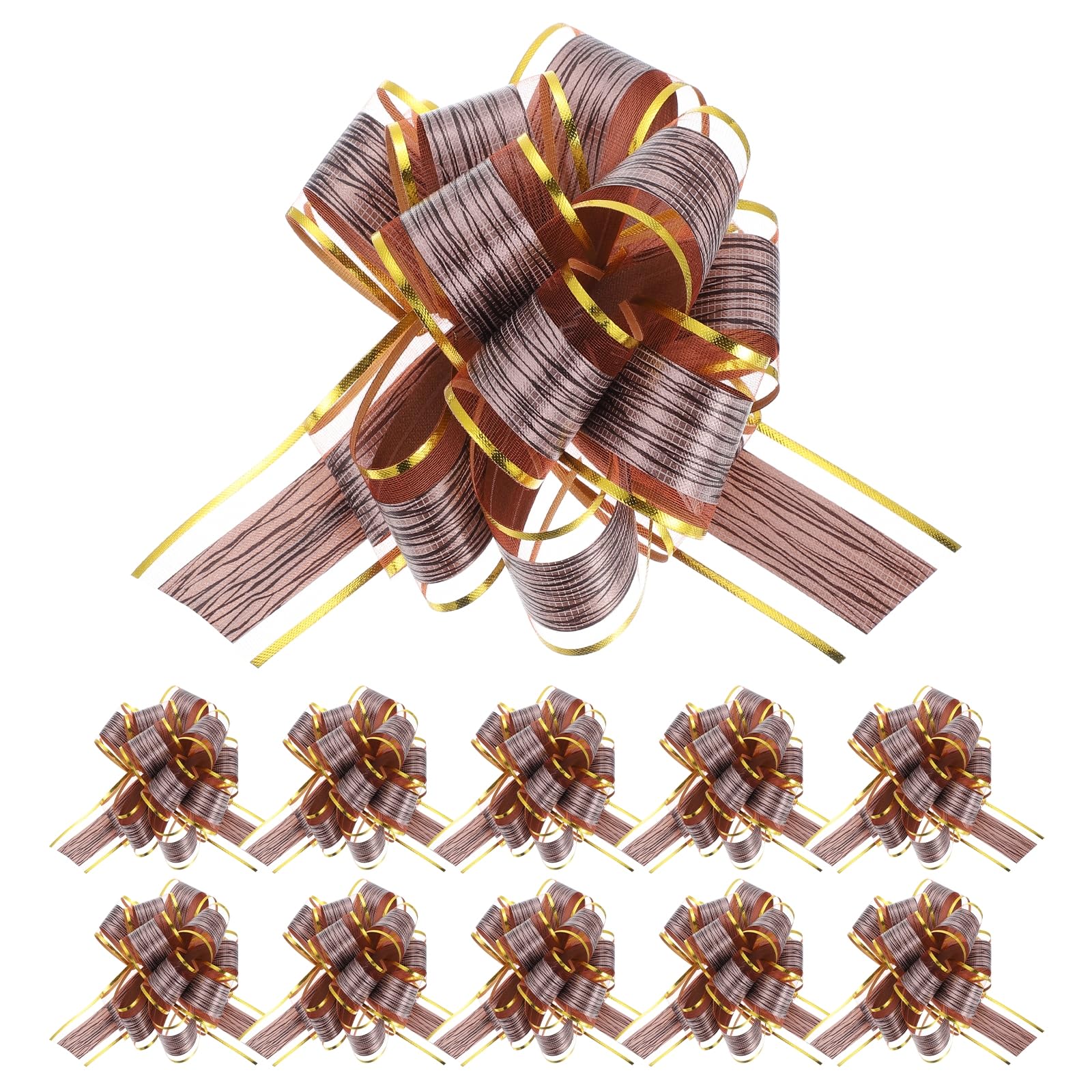 Lazos grandes de 15,2 cm marrones que no se deforman para envolver regalos de Navidad
