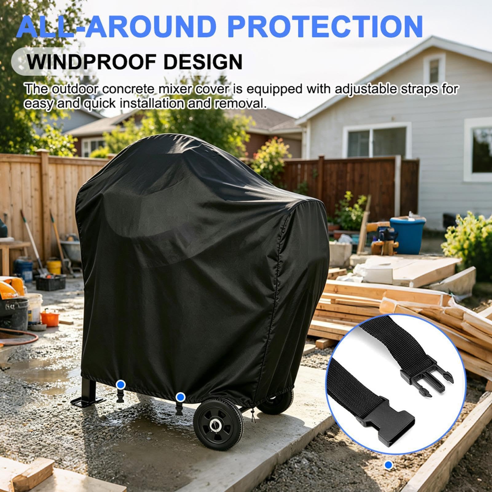 Housse de Protection pour Bétonnière Protecteur Imperméable de Machine à