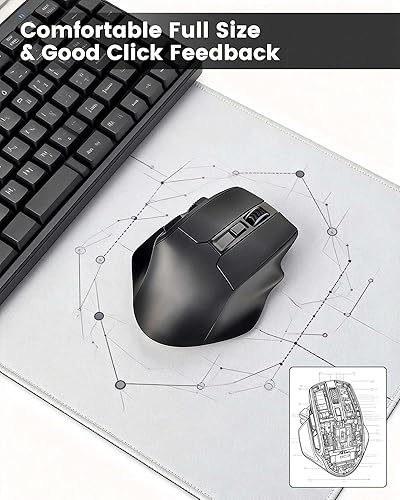 Miniatura 5 de XUANGUI Wireless Ergonomic Computer Mouse Bluetooth Cordless Mice for Large Hands, Max 4800 DPI Wirelss Optical Mose Ergo Shaped with Side Buttons