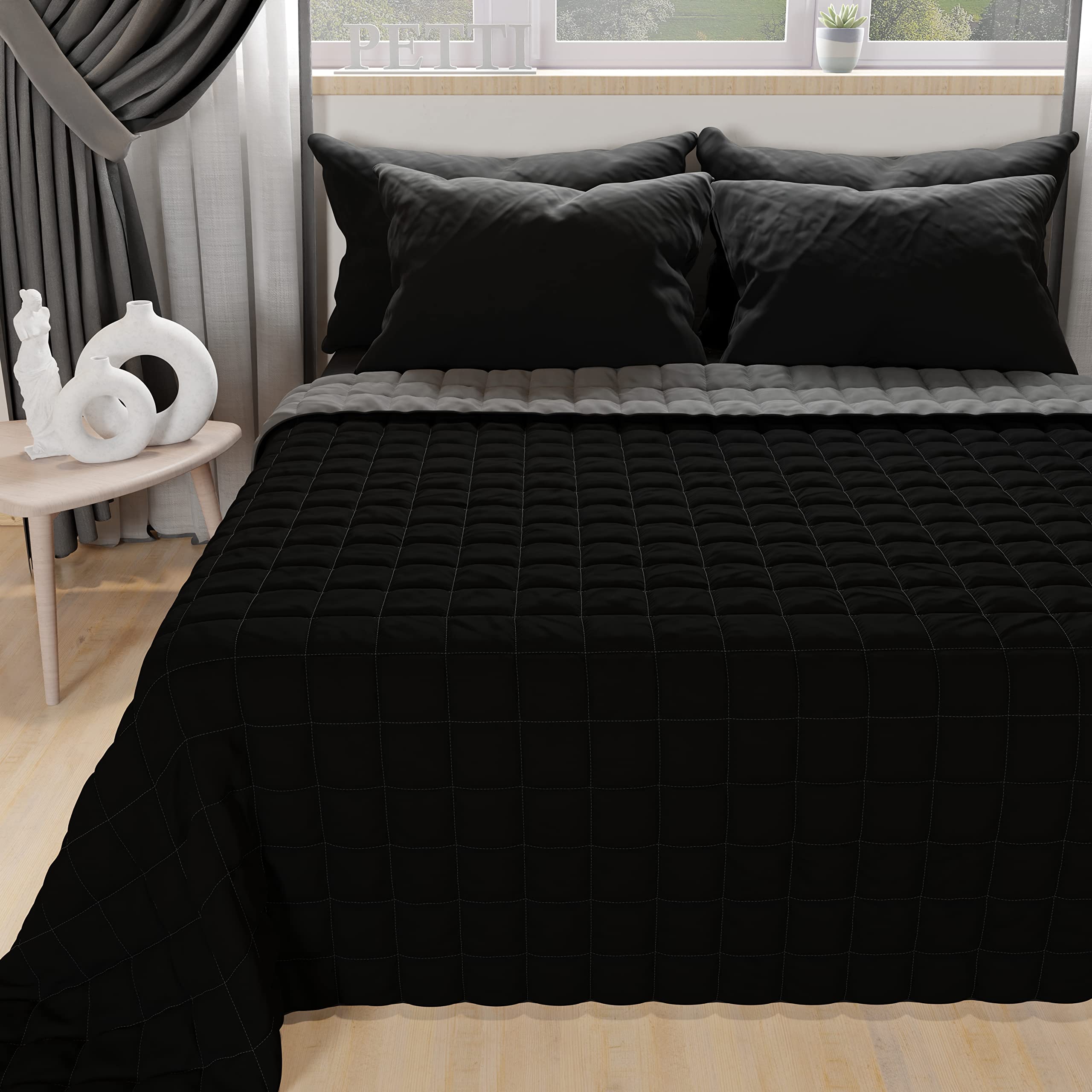 PETTI Artigiani Italiani Summer Bedspread, Soft Bed Cover, Microfiber, 100% Made in Italy, Orange/Yellow, Double (220x260 cm)