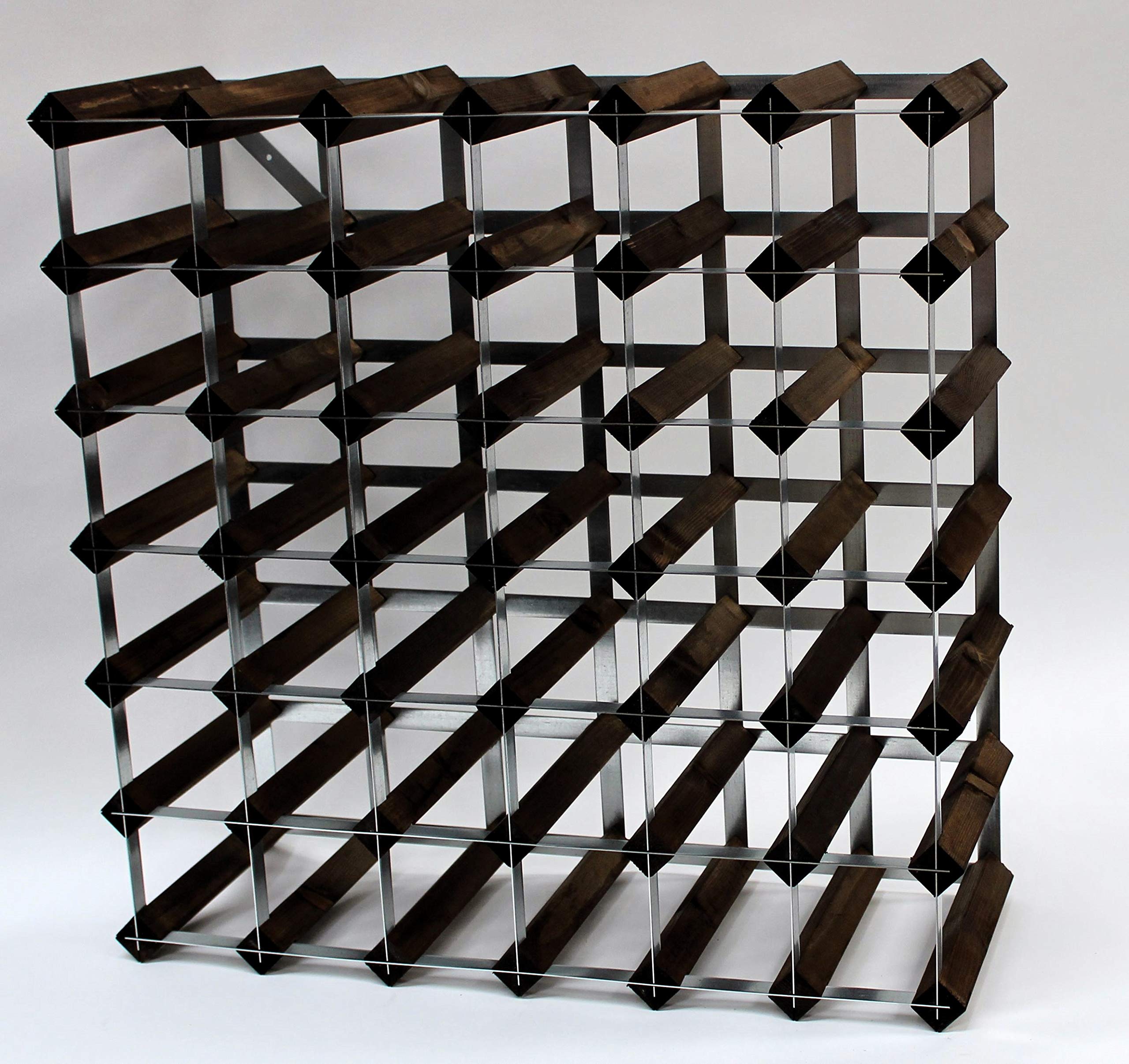 Cranville wine racks Klassische 42 Flasche Nussbaum gebeizt Holz und verzinktem Metall Weinregal fertig montiert