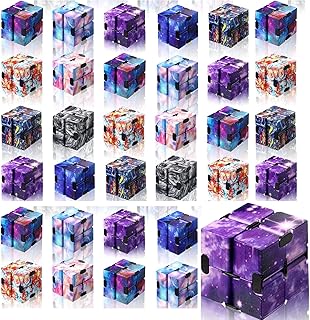 36 قطعة من مكعب انفينيتي الحسي، لعبة التململ الحسية، مكعب لامتناهي محمول باليد قابل للقلب، هدية مكعبات الملل محمولة للمراهقين والبالغين لتخفيف التوتر والقلق (تصميم سماء مرصعة بالنجوم)
