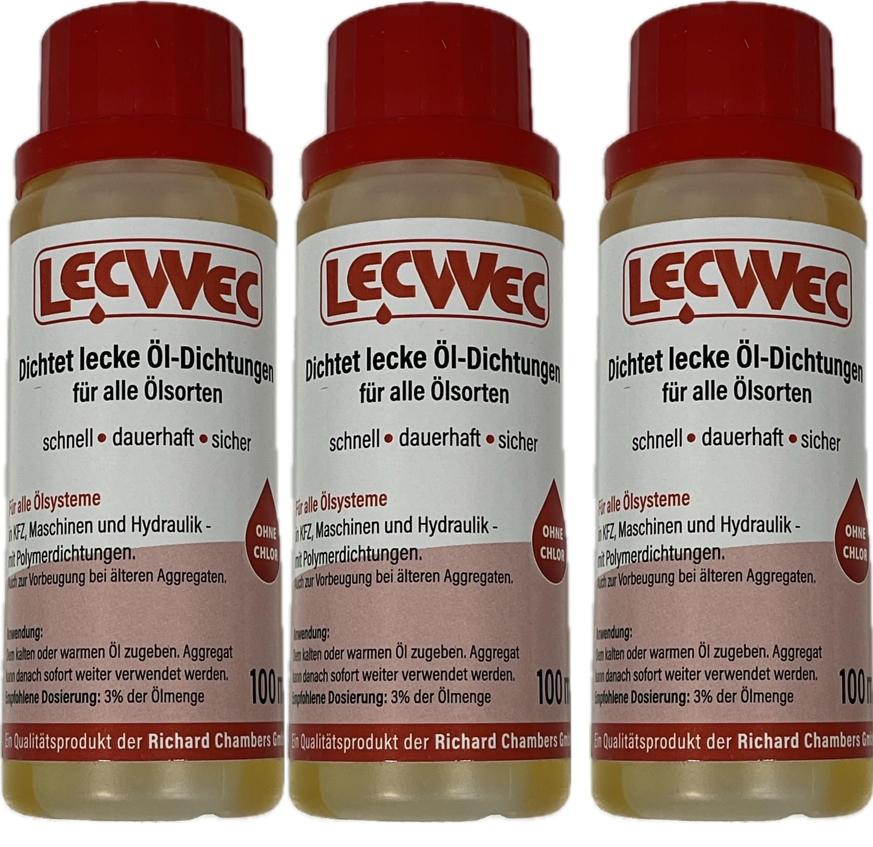 3 Stück LecWec 100ml Lec Wec Motor Getriebe Abdichtung Dichtung Dichtmittel