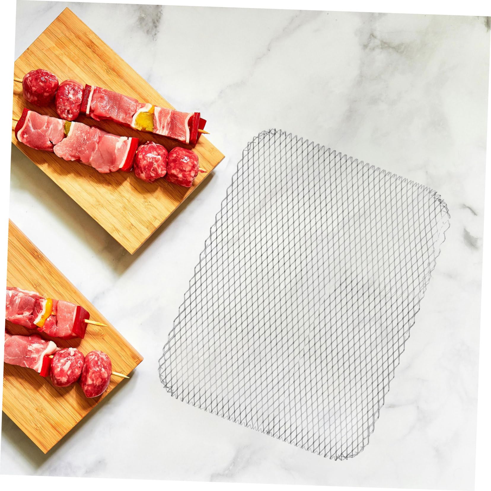 10 alfombrillas de malla de aluminio antiadherentes – Cubiertas rectangulares para barbacoa al aire libre y cocina en interiores – Resistente al calor, reutilizable, perfecto para asar y hornear