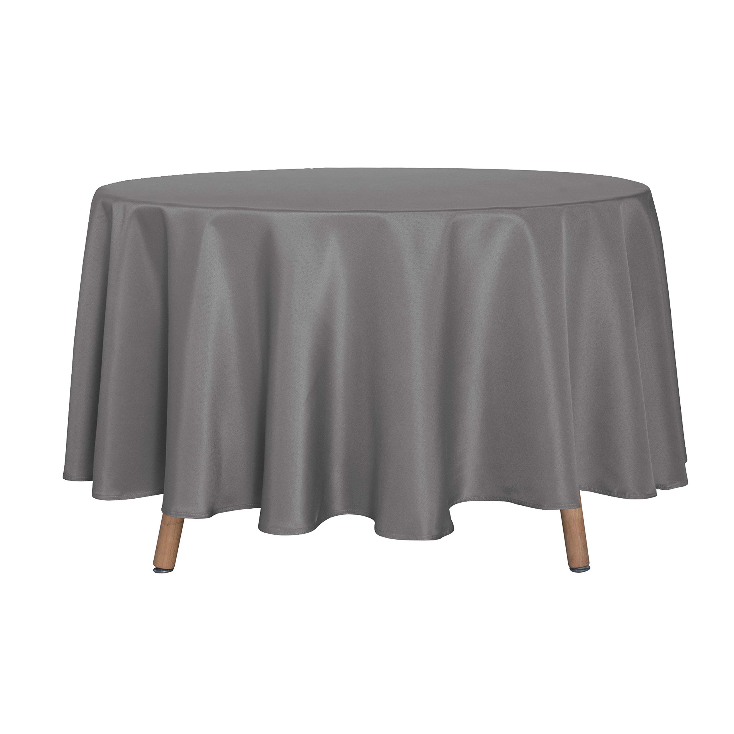 sancua 90 Inch Round Tablecloth, Light Grey
