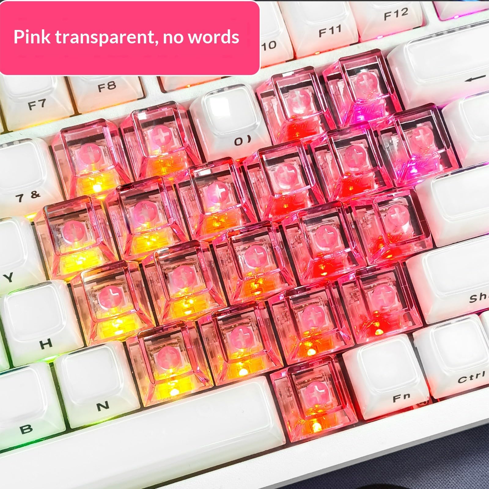Keycaps De Layout, trasparenti Keycaps Cute, tappi per tastiera, set da 21 pezzi, per viaggi, lavoro in ufficio, ergonomici