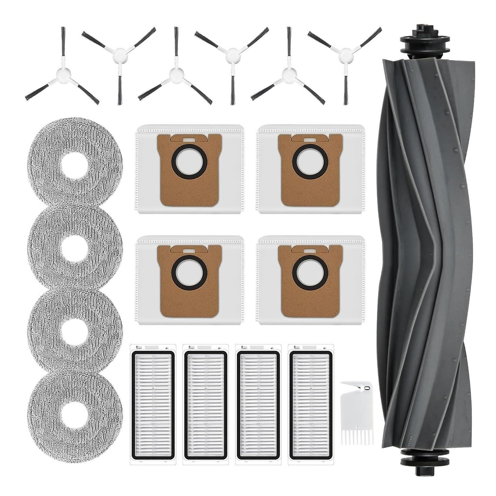 Accesorios,Compatible Con Dreame L20 Ultra / L30 Ultra 20 Piezas | Aspiradora Robot 1 Cepillo Principal 4 Bolsas De Polvo 4 Almohadillas De Mopa 4 Filtros 6 Cepillos Laterales