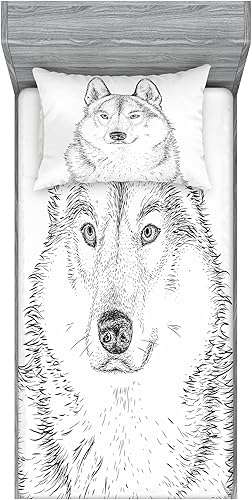 Miniatura 98 de Ambesonne Juego de sábanas bajeras y fundas de almohada, diseño retro de los videojuegos con botones de joystick vintage de los años 80 y 90, diseño