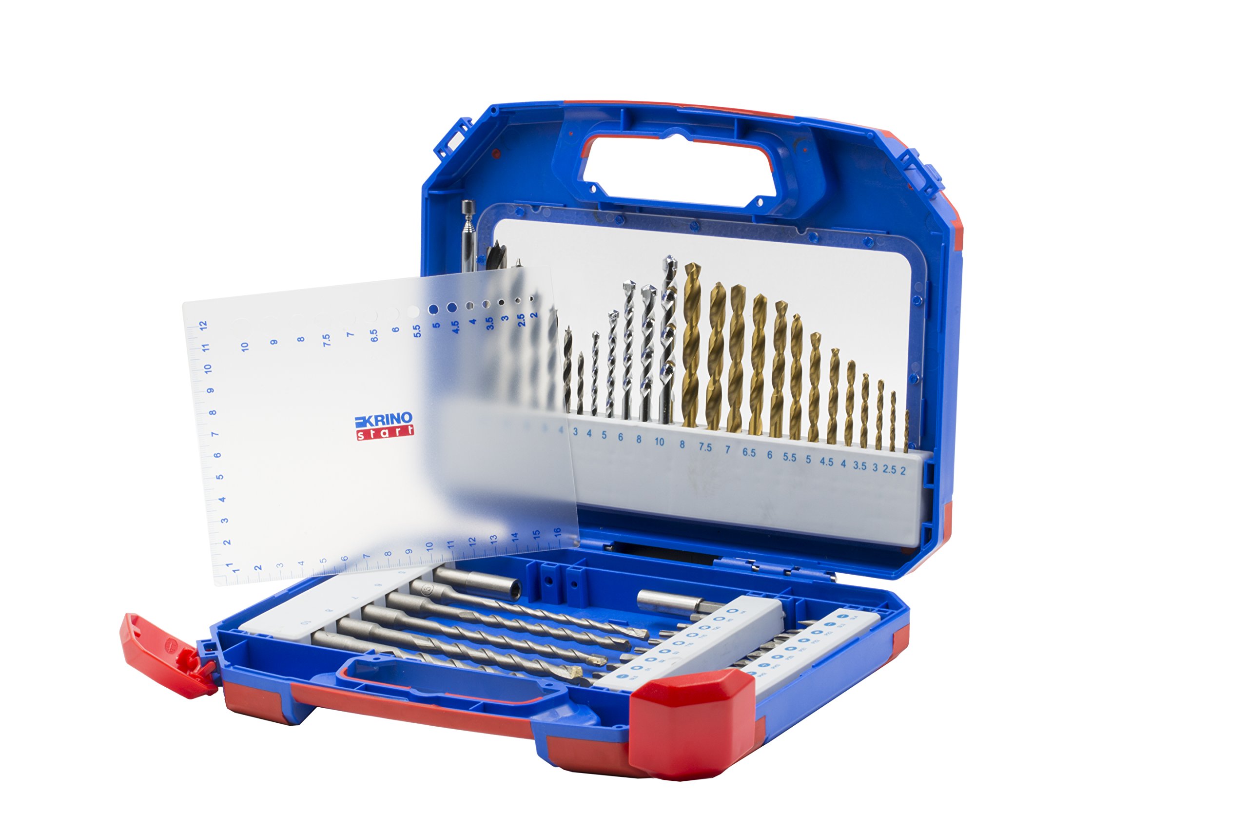 Krino 09030283 Start Set Misto per Avvitatura e Foratura, Blu, Set di 51 Pezzi