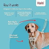 Vista 2 de Halti Arnés sin tirones: evita que tu perro tire de la correa. Ajustable, ligero y fácil de usar. Arnés reflectante de entrenamiento para perros