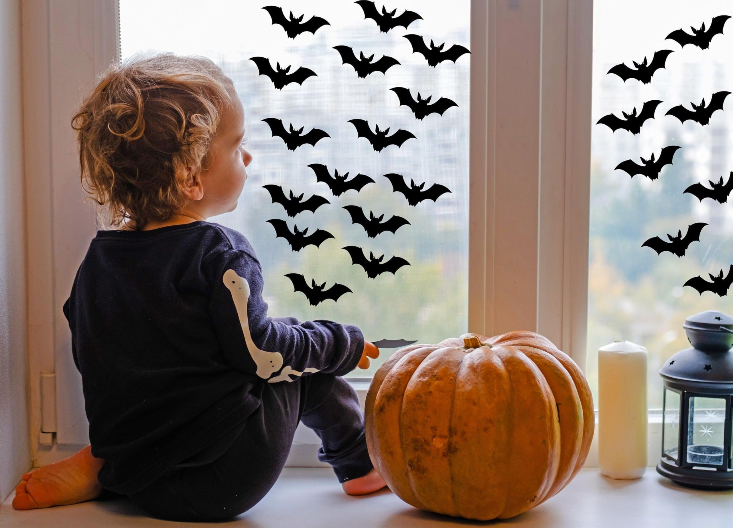 25 x naklejki na okna nietoperzy halloweenowych – naklejki na okna na 31 października 25 cm