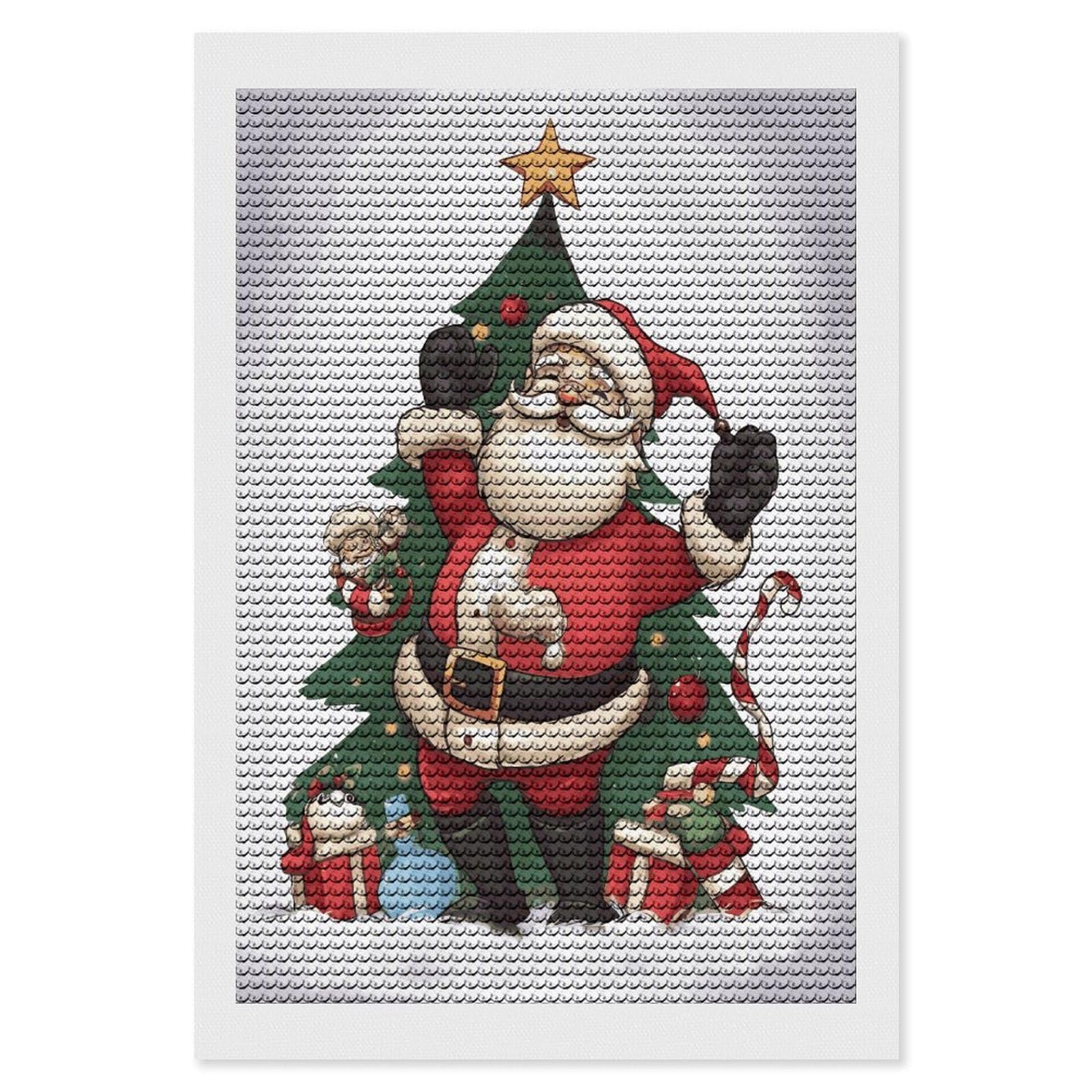 JTREHY Merry Christmas Diamond Art Kits Personalized DIY Round Diamond Painting Kits for Beginner Full Drill Diamonds Dots Paintings for Adults Gem Art Crafts Home Decor