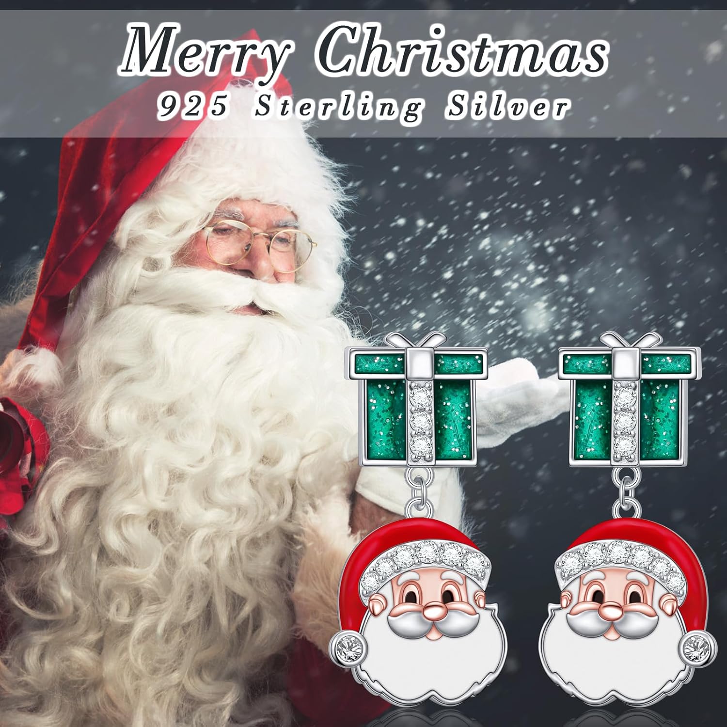 Yearace Snowman Snowflake Christmas Earrings for Women Sterling Silver Santa Claus Stud Earrings - Winter Holiday Xmas Earrings Cute Colorful Christmas Jewelry Gifts