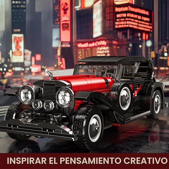 Foto 5 de 6 de Mould King Tecnología Coche Clásico Modelo Bloques de Construcción DSBG Retro Lujo Kit de Montaje Bloques…