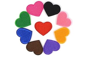 36-Piece Embroidered Heart Shaped Heat-Transfer Patches for Clothing Decoration