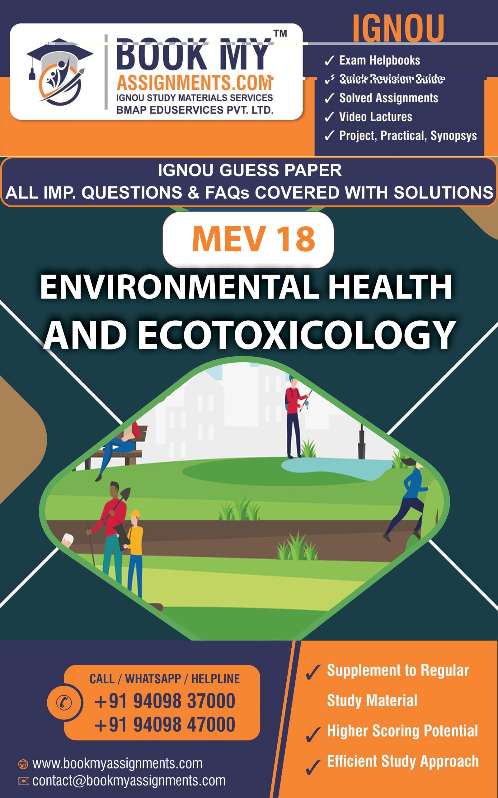 IGNOU MEV 018 Environmental Health and Ecotoxicology Study Material For IGNOU Students (GUESS PAPER) Latest Edition