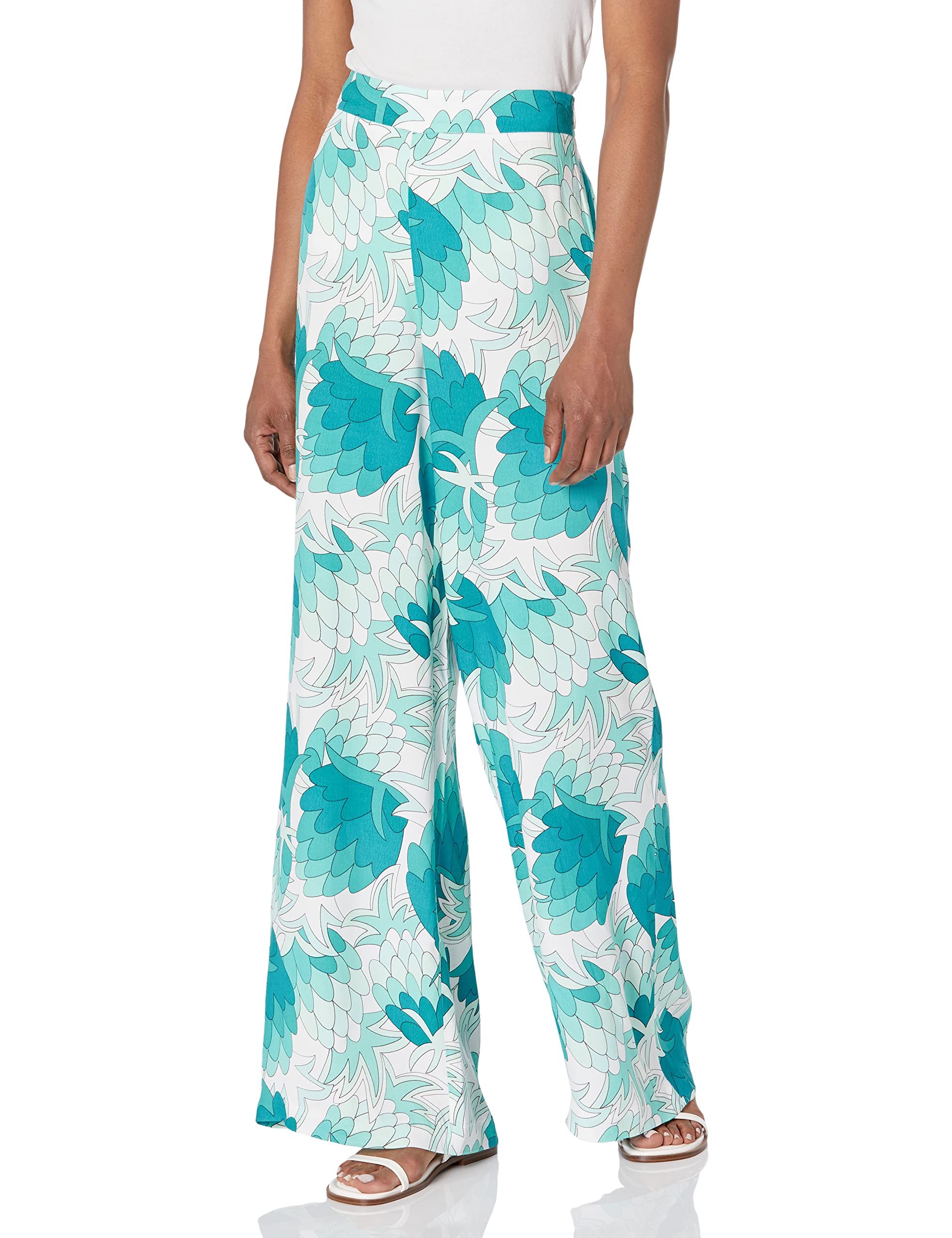 Trina Turk Womens Printed Wide Leg Pants
