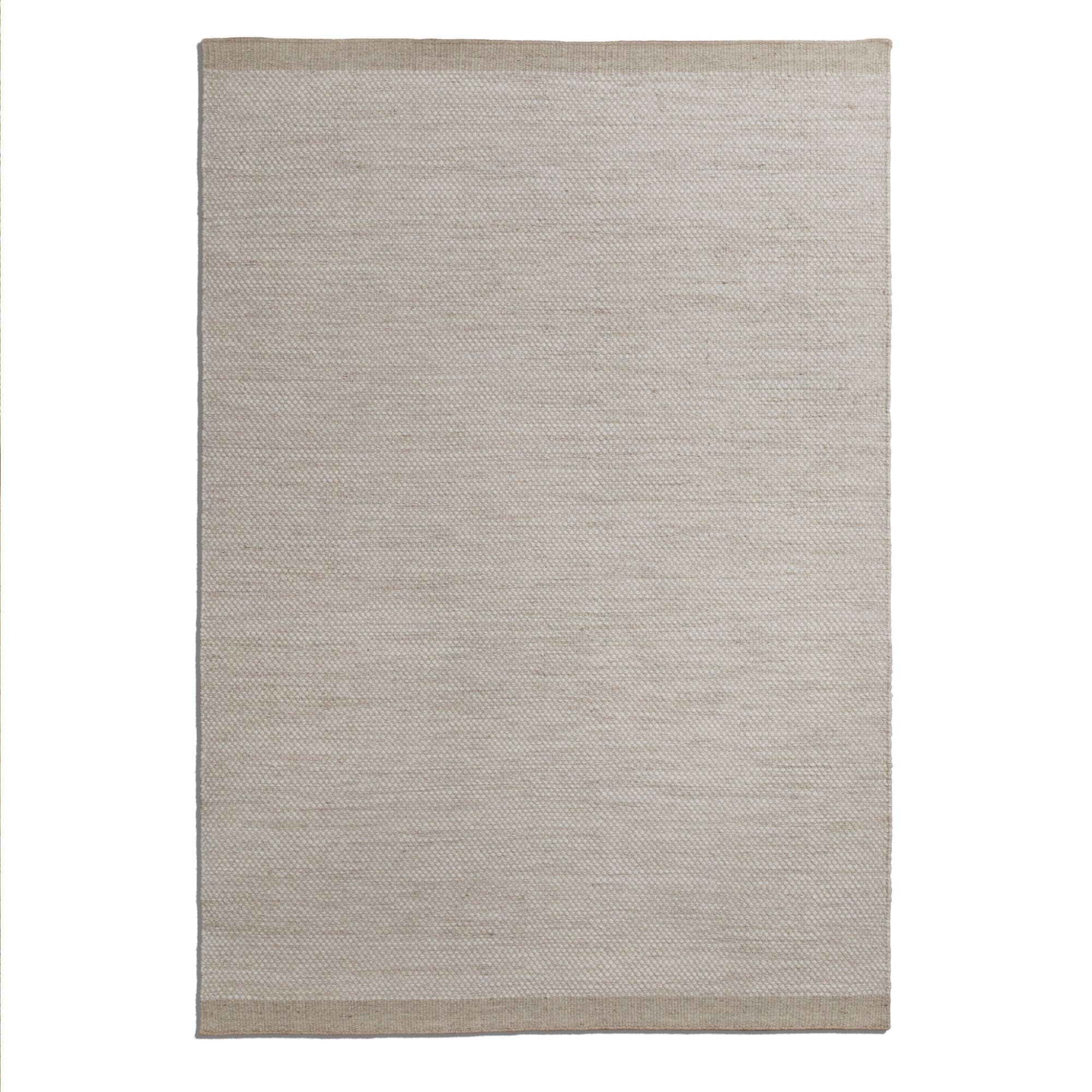Steffensmeier Handweb Teppich Berlin | Wolle, Beige, handgewebt, Größe: 60x120 cm Wohnzimmer und Schlafzimmer