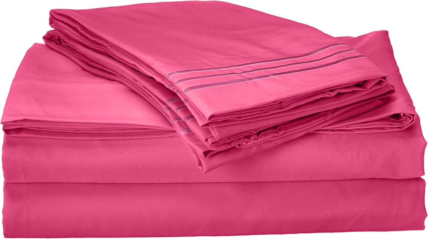 Luxury Silky-Soft 1800 Series Premium Collection - Wrinkle-Free 4-Piece Bed Sheet Set, Deep Pocket up to 16 inch, Queen Pink