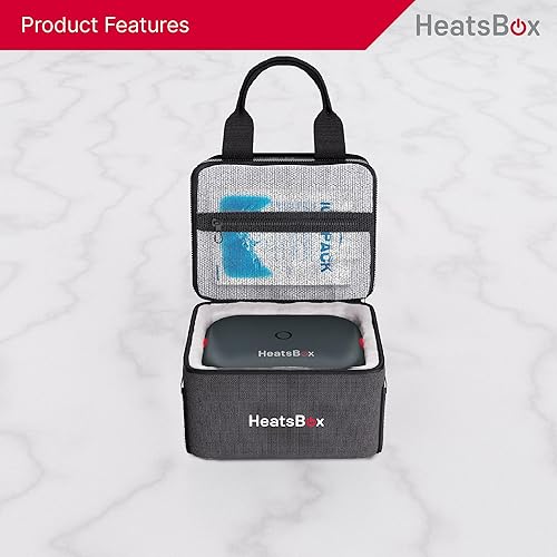 Miniatura 4 de HeatsBox Bolsa aislante para alimentos  Mantén tus comidas frías y listas para calentar  Negro, 2 compartimentos  Bolsa de transporte