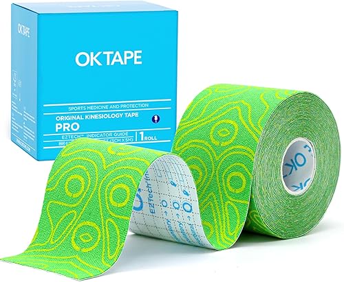 Vista 17 de OK TAPE PRO - Cinta de kinesiología, rollo de 2 pulgadas x largo de 16 pies, cinta elástica atlética terapéutica sin látex, beige + beige
