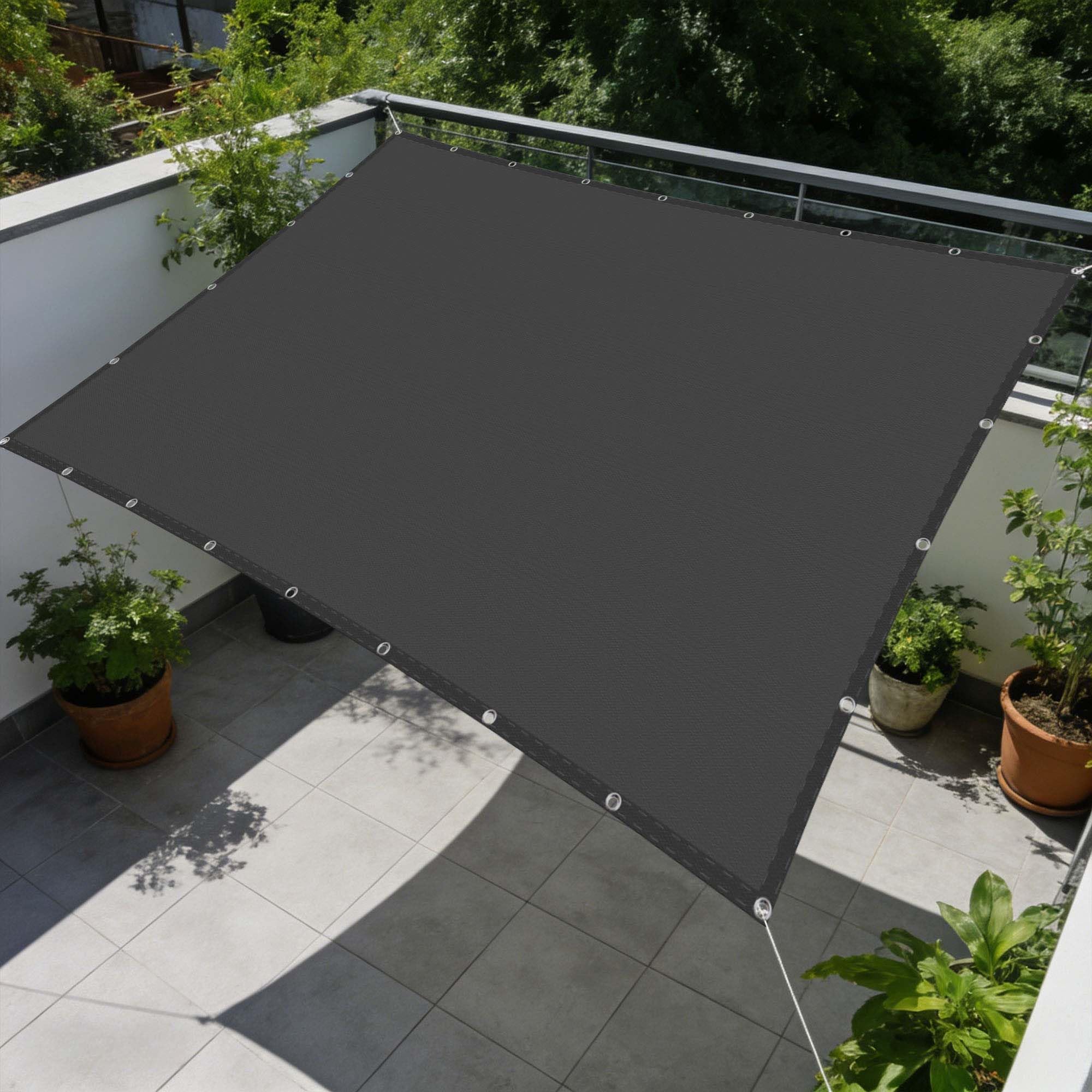 Voile d'ombrage 280x500 cm pour terrasse et jardin anti-UV gris foncé
