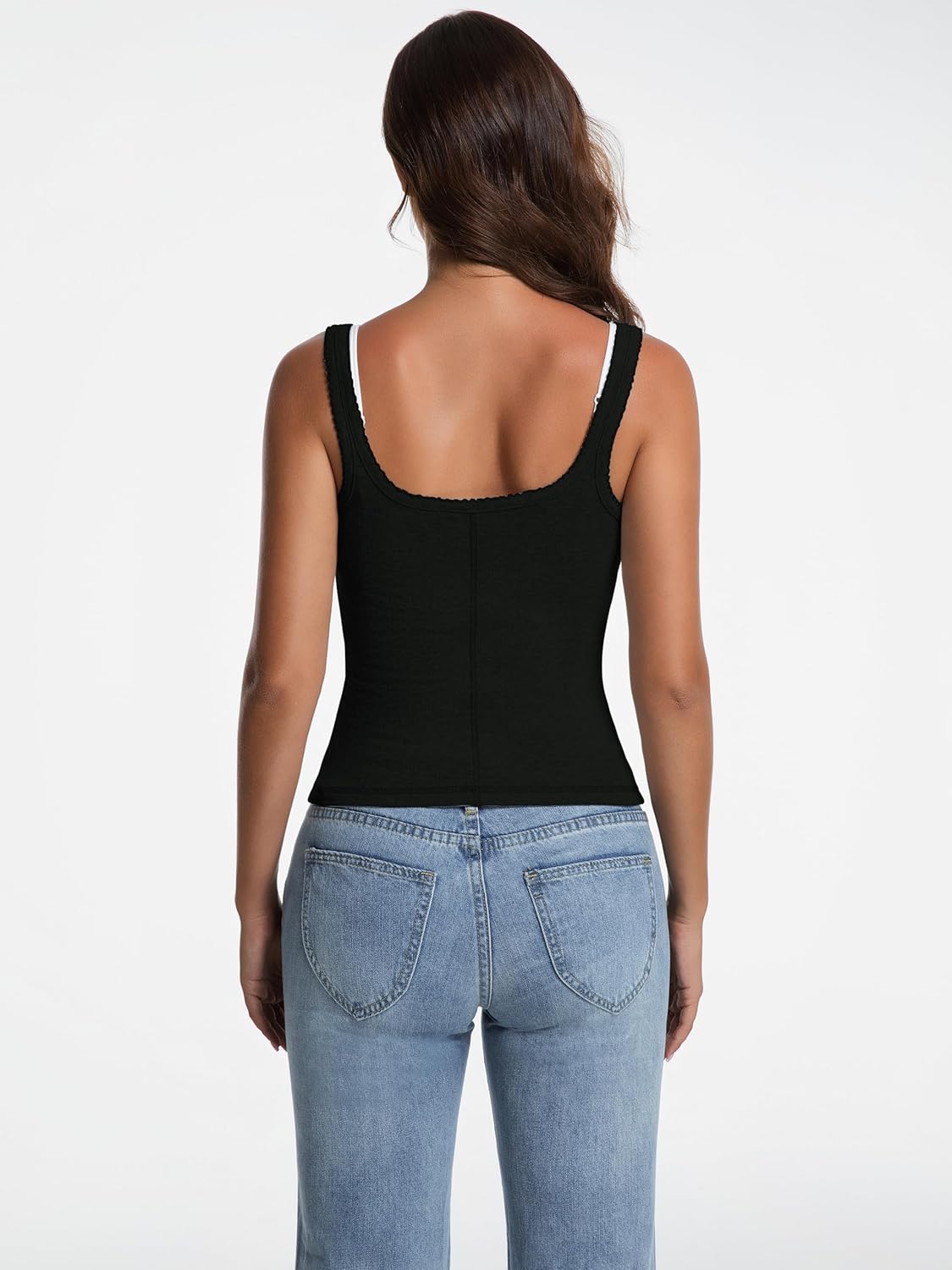 Button Down Ribbed Tank Tops for Women Sleeveless Going Out Tops Lightweight Cotton T Shirts Sexy Y2K Slim Vest - Image 4