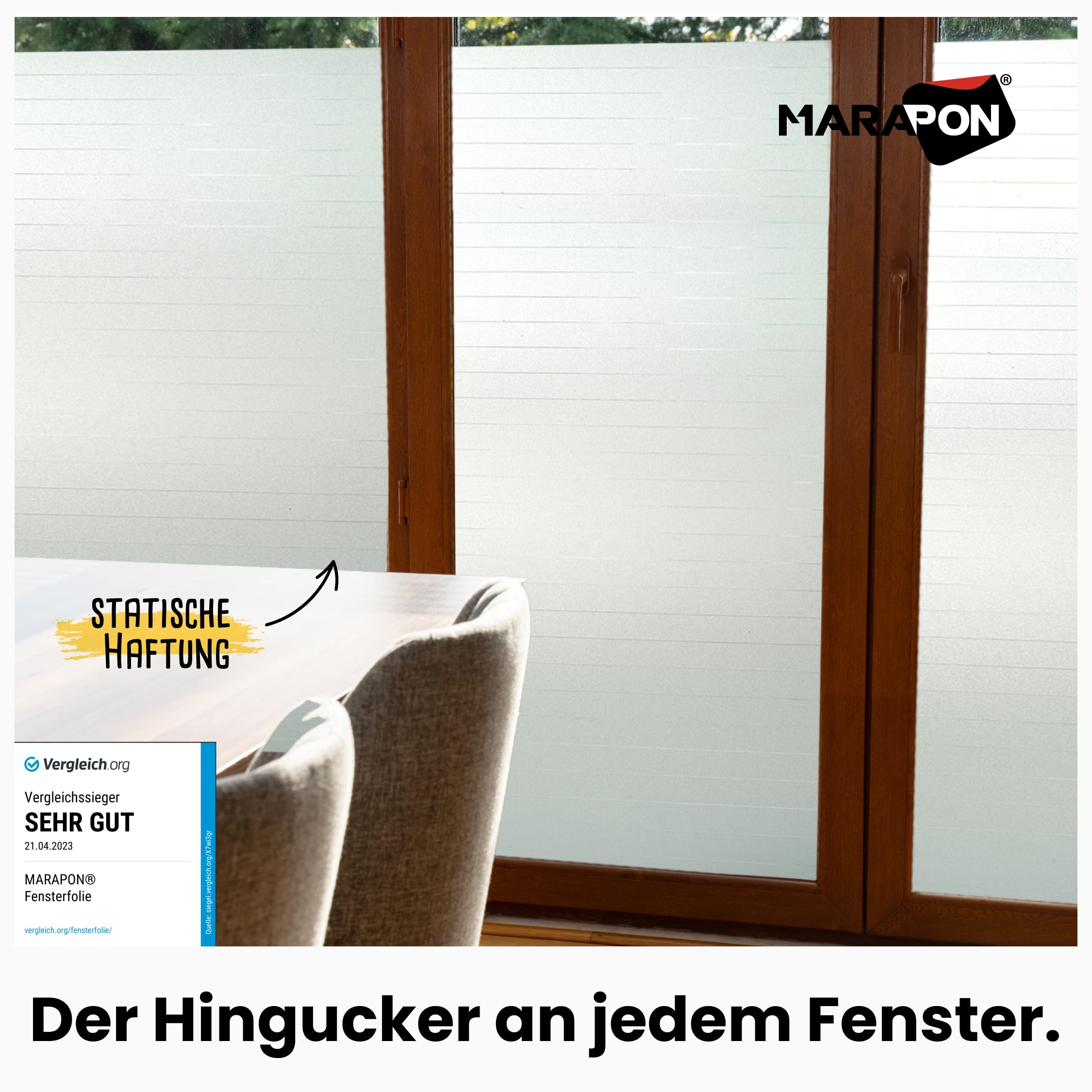 Marapon Fensterfolie Blickdicht von aussen mit Nadelstreifen 0 – Bild 2