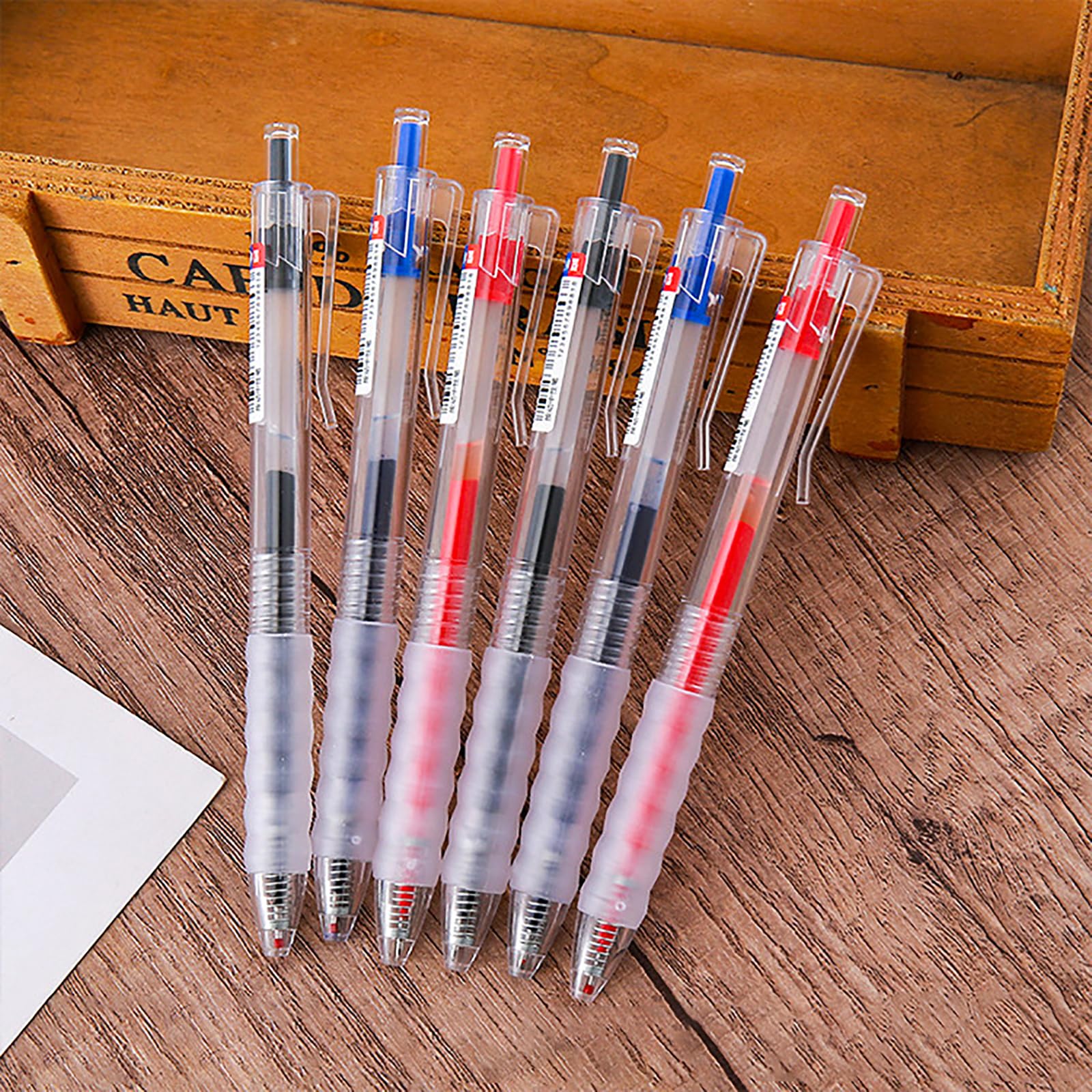 Lot de 10 stylos à encre gel, stylo à encre de 0,5 mm, stylo à encre à séchage rapide, rouge