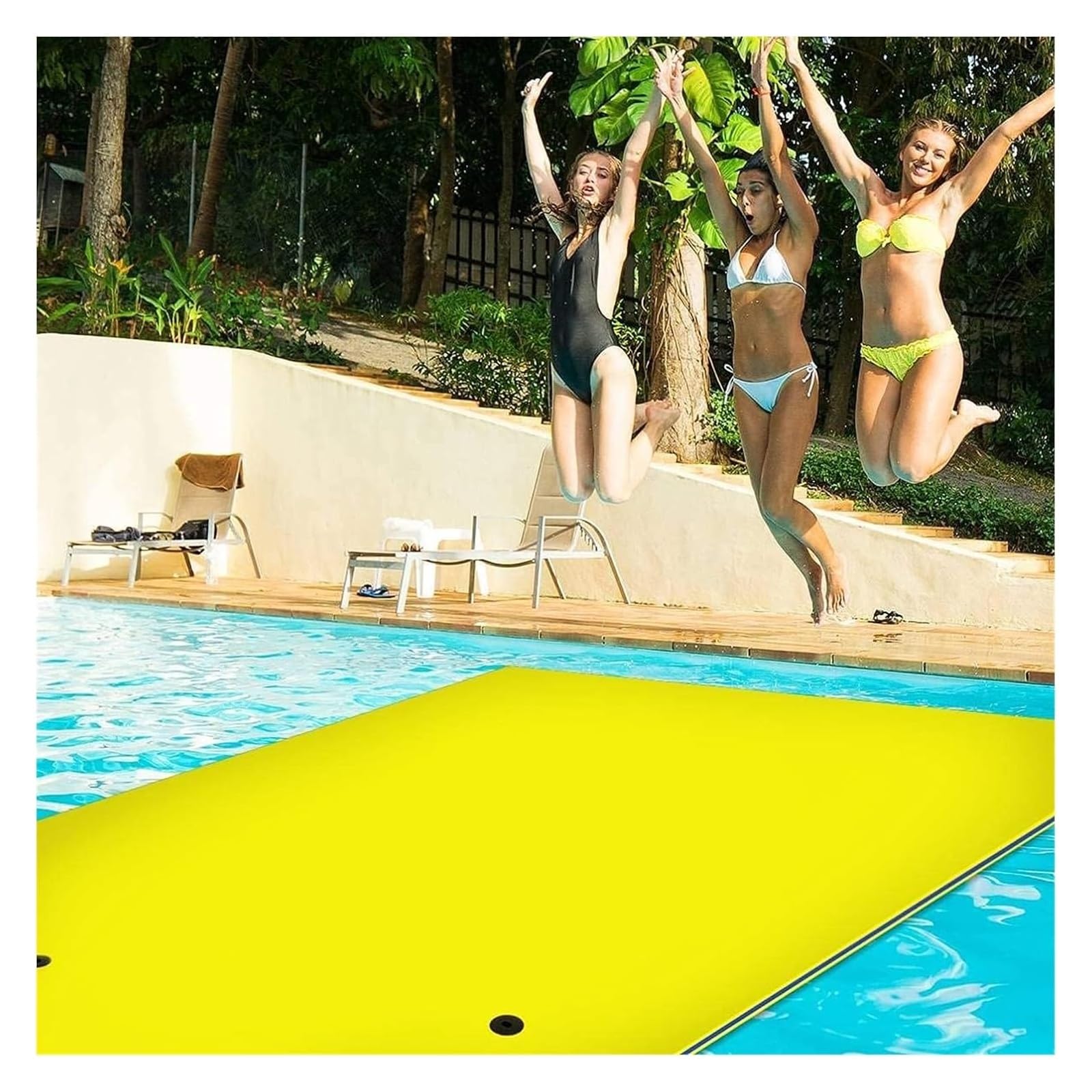 Alfombrilla flotante de agua, alfombrilla de espuma XPE resistente al desgarro para uso en lago, playa y océano