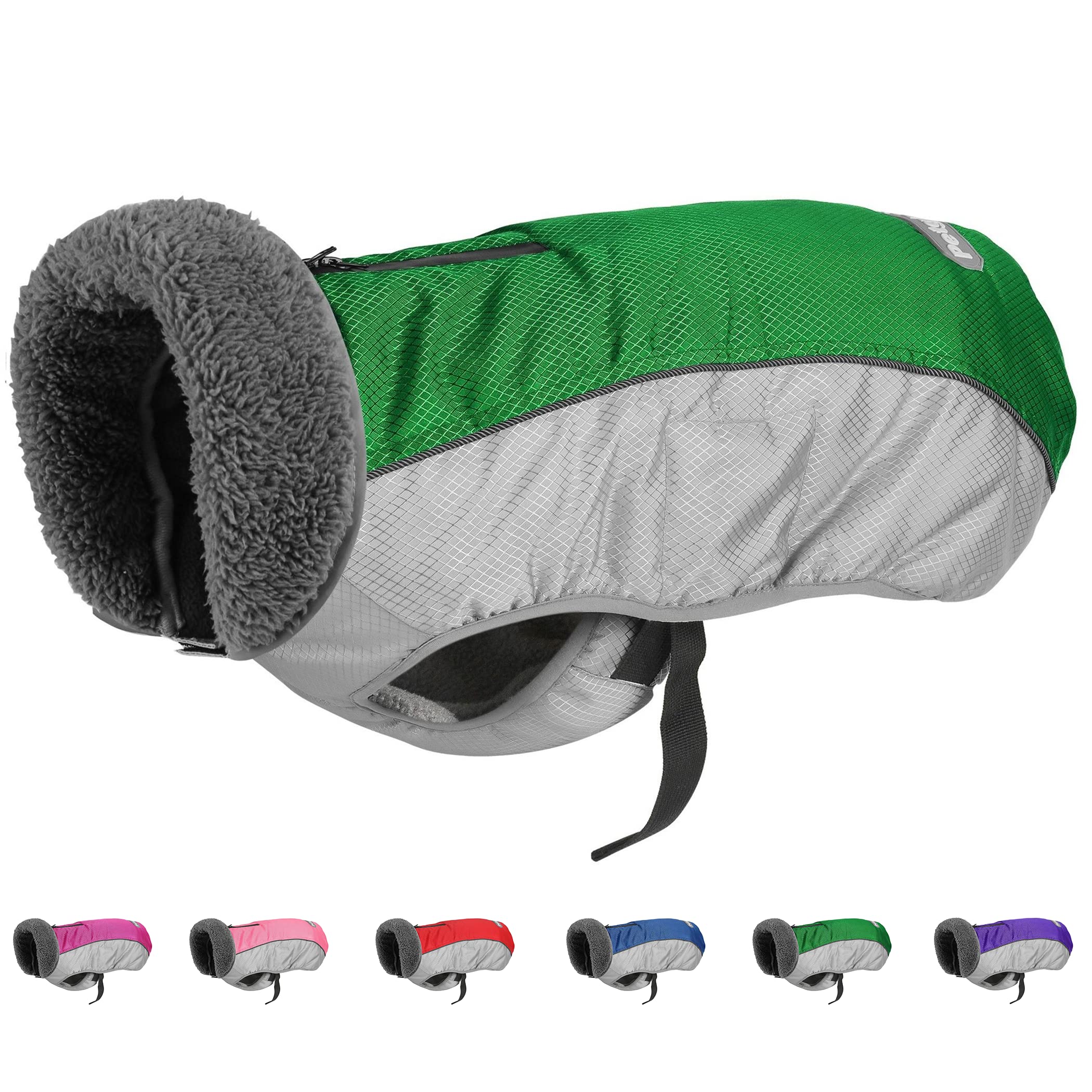 Dog Winter Coat, Ripstop Dog Jacket with Reflective Stripes, Christmas