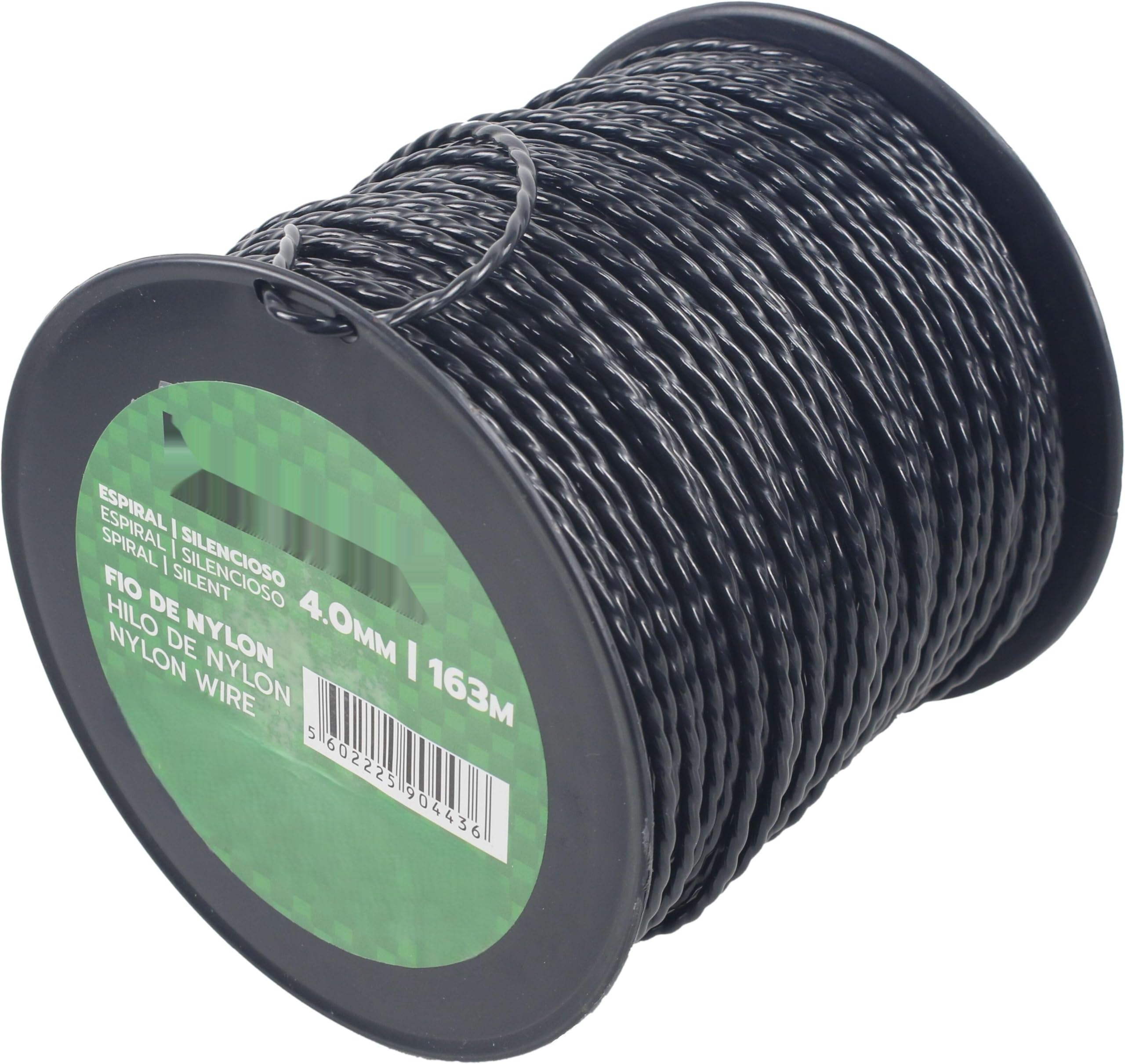 Fil nylon spirale 4,0 mm bobine longue de 163m pour coupe et serrage résistant