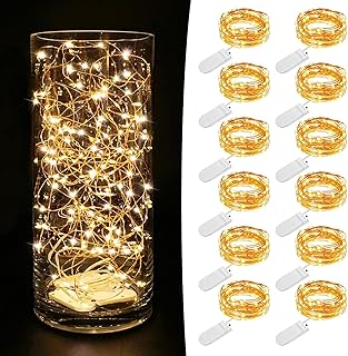 MUMUXI Fairy Lights Battery Operated [12 Pack], 7.2ft 20 LED Battery Operated String Lights | Waterproof & Ideal for Bedro...