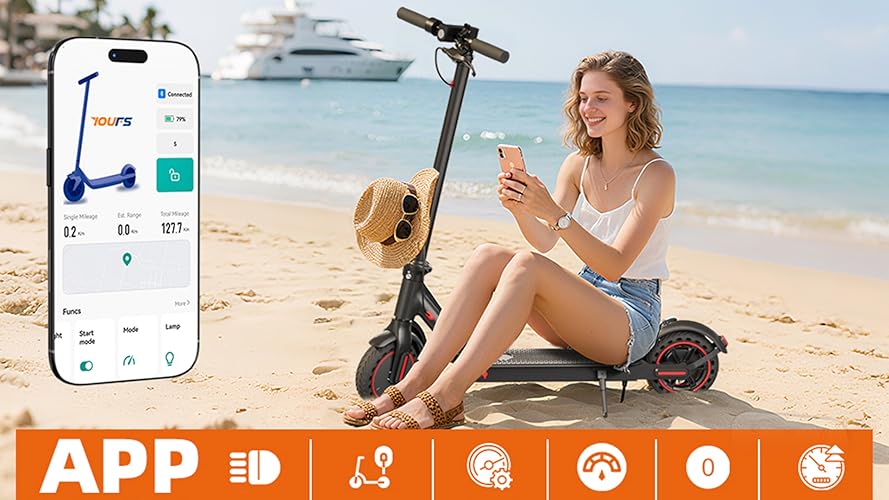 Bild 6 - 8,5 Zoll Elektroroller, 10,4 Ah Klasse A Akku, 3 Geschwindigkeitsmodi, 15-21 Meilen Reichweite & 120 kg Traglast elektroroller mit strassenzulassung