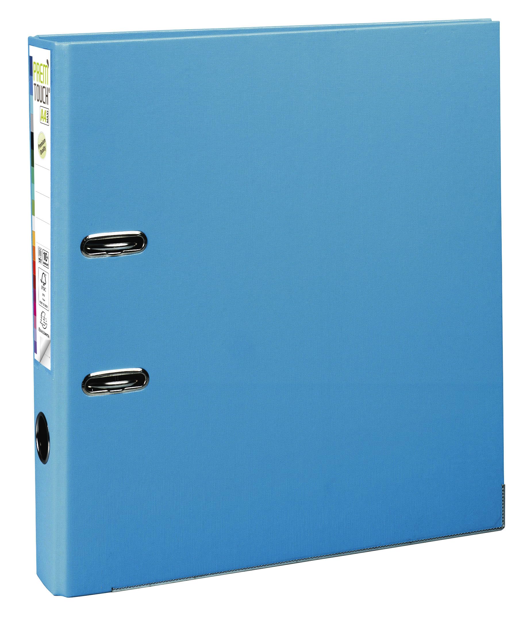 Exacompta 53102E 10er Pack 10er Pack Premium Kunststoff-Ordner Prem´Touch. 5 cm schmal DIN A4 MAXI Ringordner Aktenordner Briefordner Büroordner Plastikordner Schlitzordner hellblau
