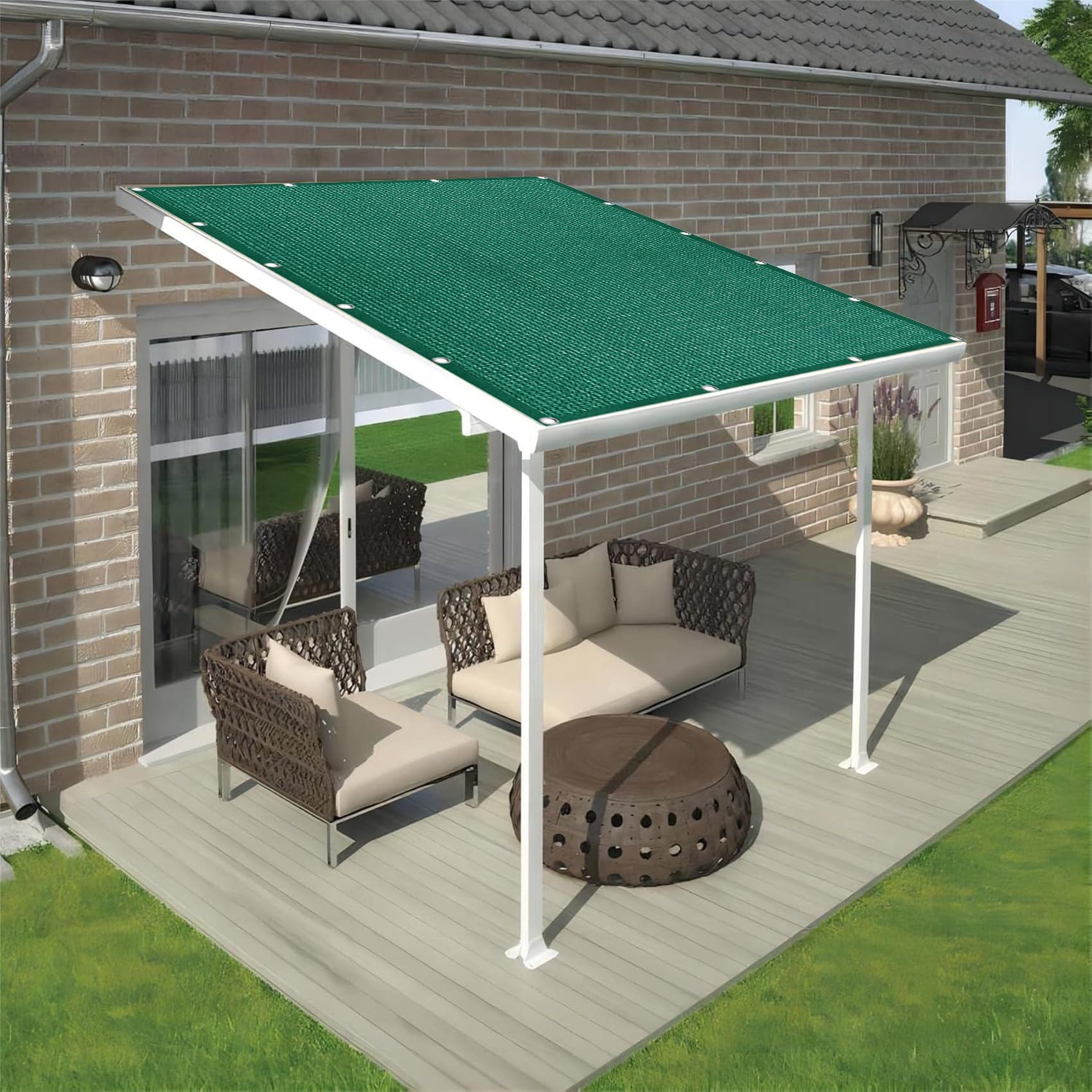 Vela De Sombra Retráctil En Forma De Ola Para Pérgola - 95% Protección Solar, HDPE, Fácil Instalación, Varios Colores