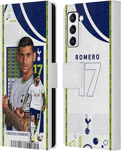 Head Case Designs Officially Licensed Tottenham Hotspur FC Cristian Romero 202223 First Team Leather Book Wallet Case Cover Compatible with Samsung