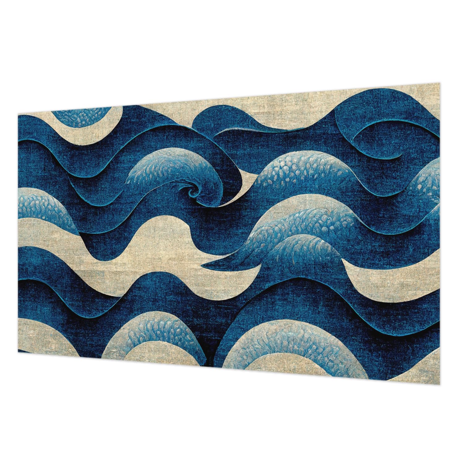 Tapisserie intissée vagues bleues pour créer un salon moderne et relaxant