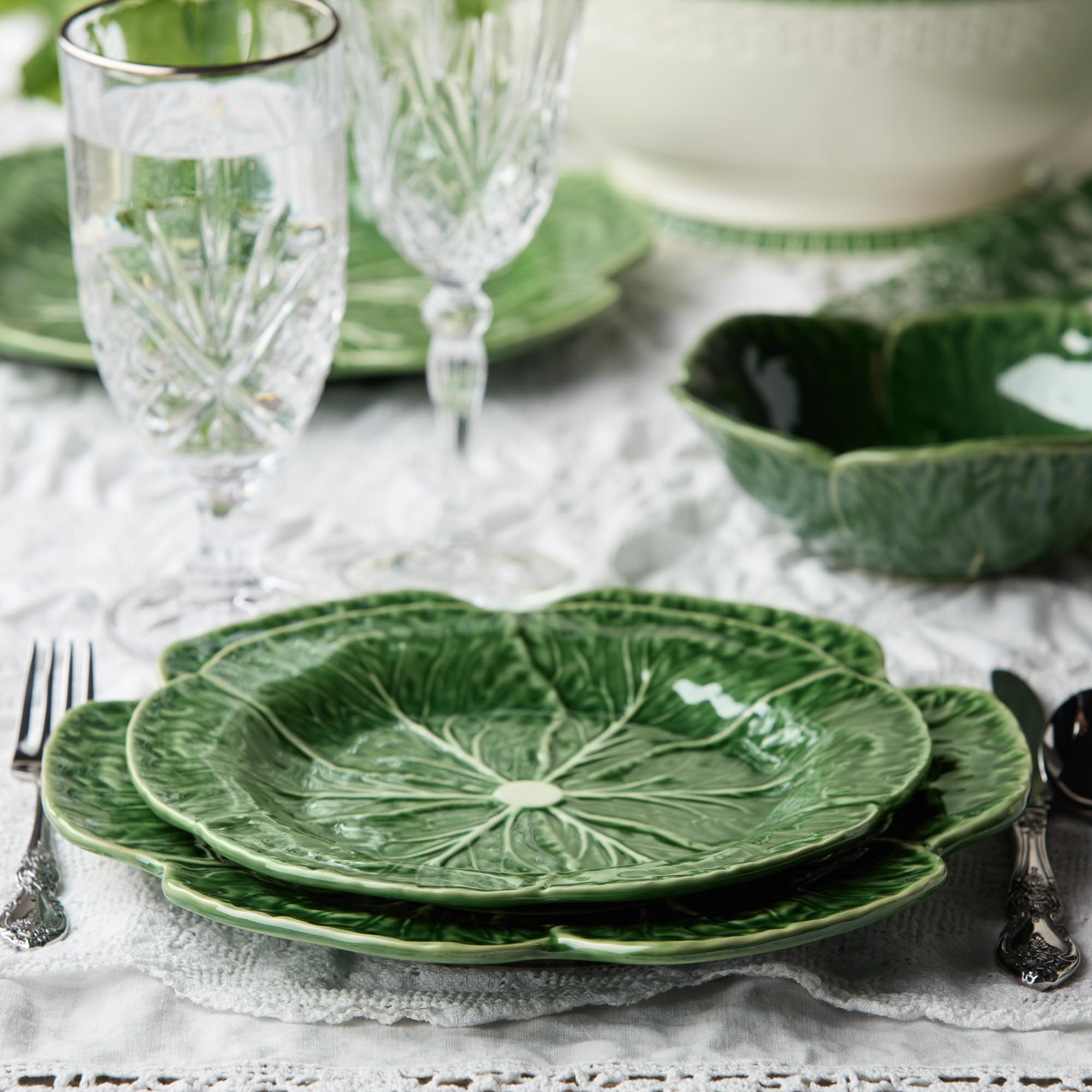 Amazon.com | Le Jardin Green Cabbage Plates 3D SALAD/DESSERT