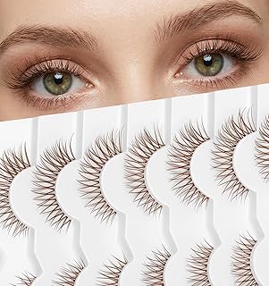 7 Pairs Brown False Lashes, Brown Eye Lashes ...
