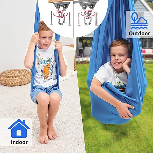 Miniatura 6 de Columpio sensorial, columpio de terapia para niños con necesidades especiales (herramientas incluidas), columpio de hamaca, ayuda para TDAH,