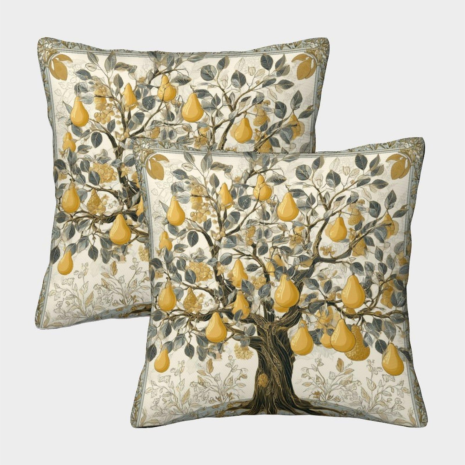 kaiyun 2 Pack A Beautiful Pear Tree Personalised Cushion Cover Home Sofa Decoration 40x40cm Pillow Covers