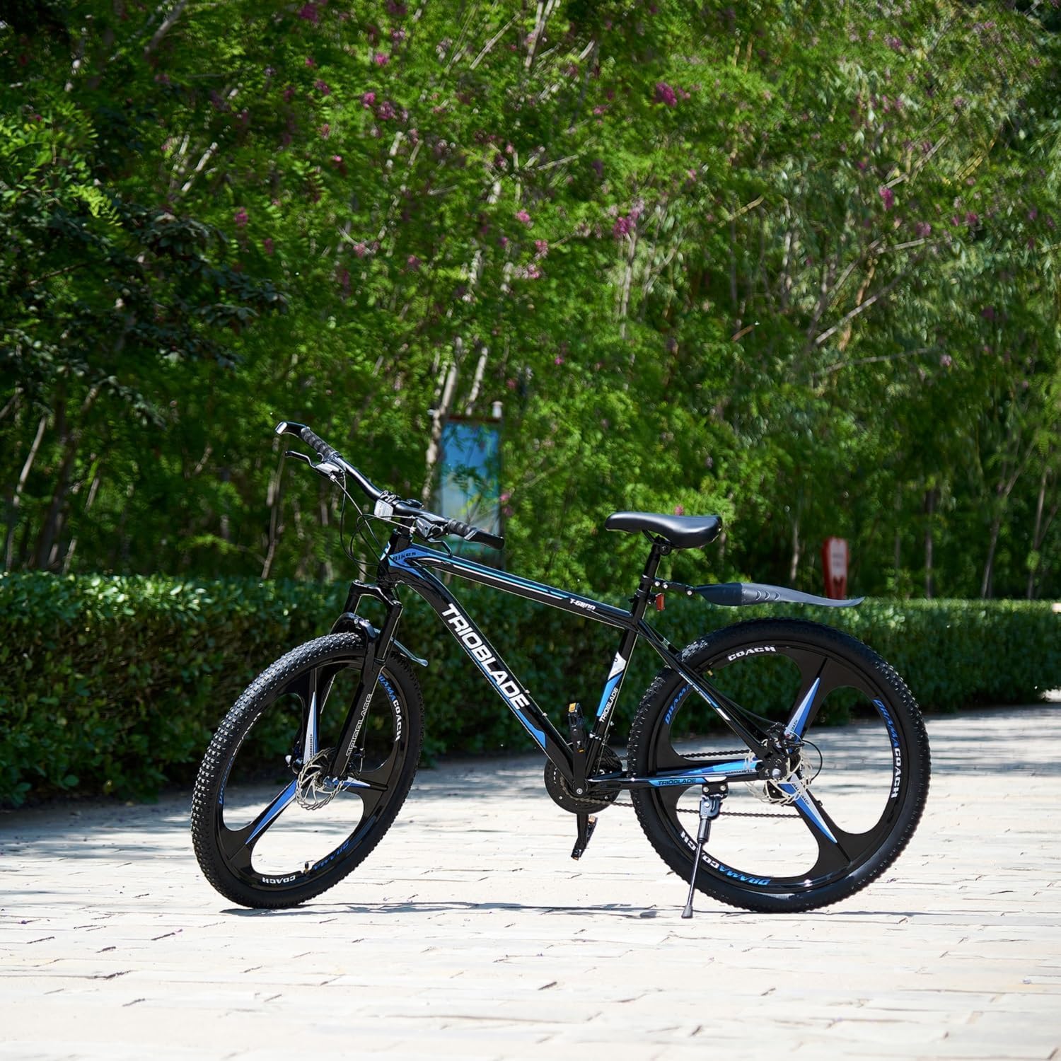 LSLIFE Mountainbike, 21-Gang-Getriebe, Scheibenbremse, Vollständig verstellbare Federung, Aluminiumrahmen, Verriegelungsgriff, Allgemeine Doppelscheibenbremse für Männer und Frauen
