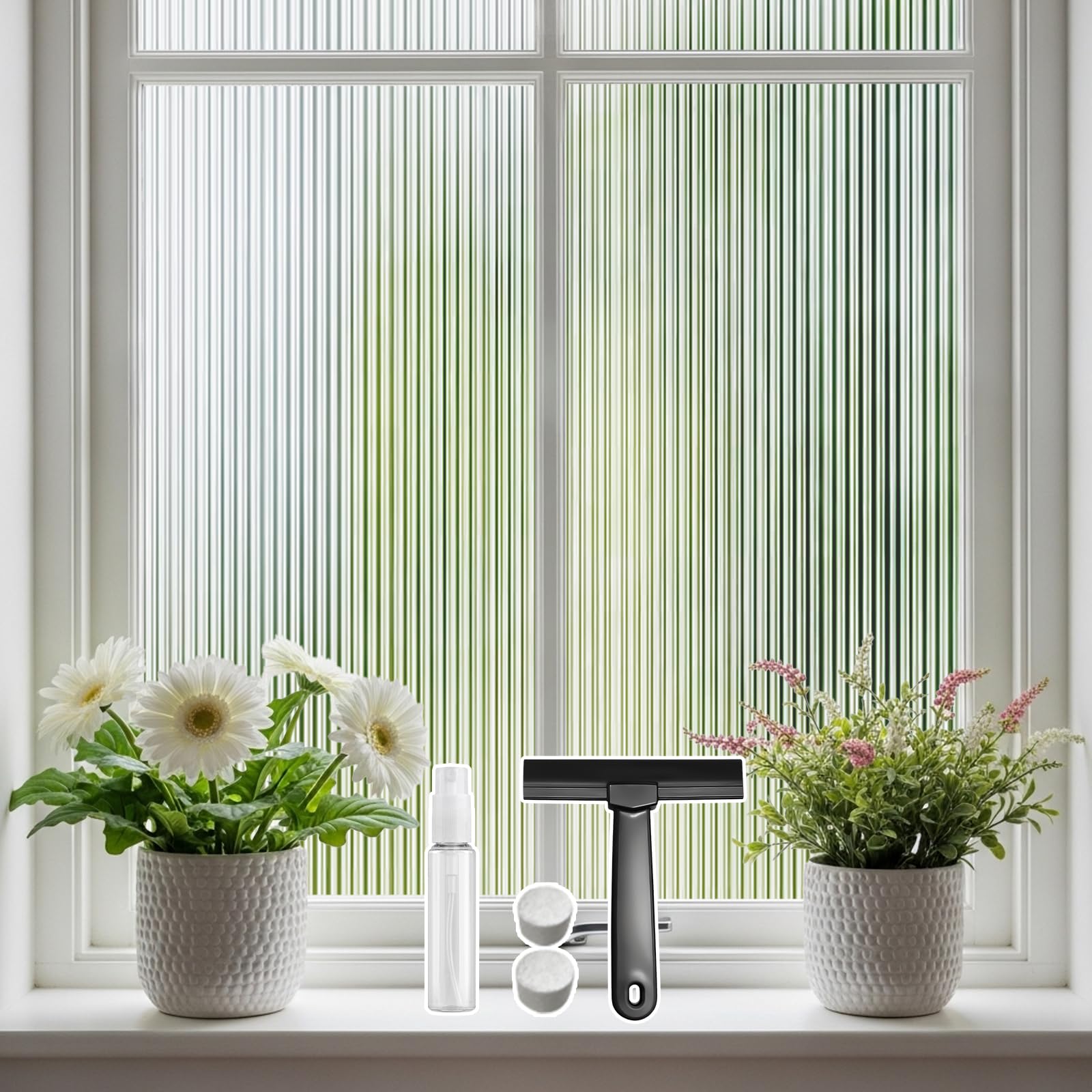 DIFIT Reeded Glass Window Film Privacy Film for Glass Windows, 60x200cm — image 1