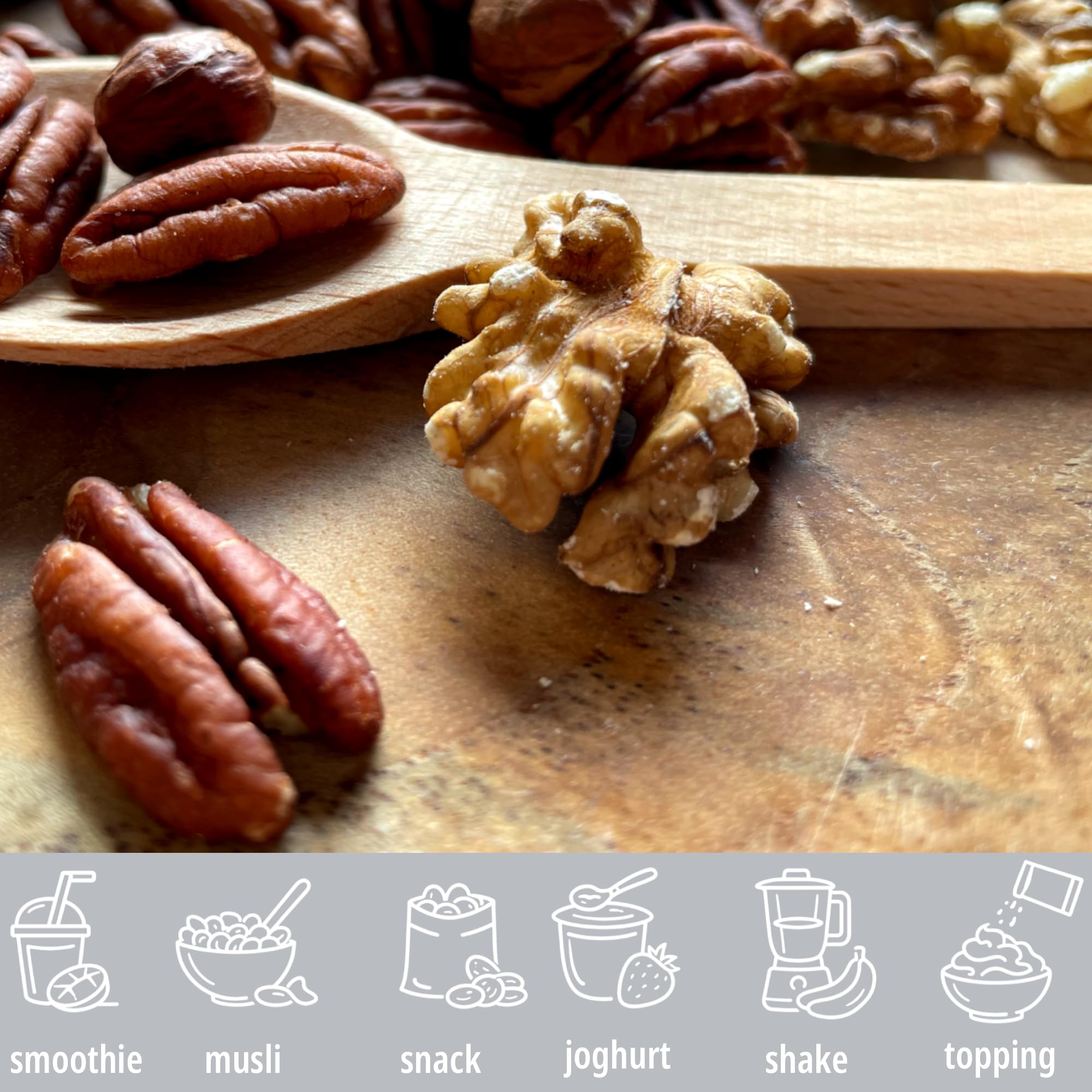 HiFood Walnusskerne 1kg Naturbelassene Geschälte Walnüsse 1000g Großpackung für Küche Bäckerei Bewusste Ernährung Vegan Nüsse für Müsli und Salat