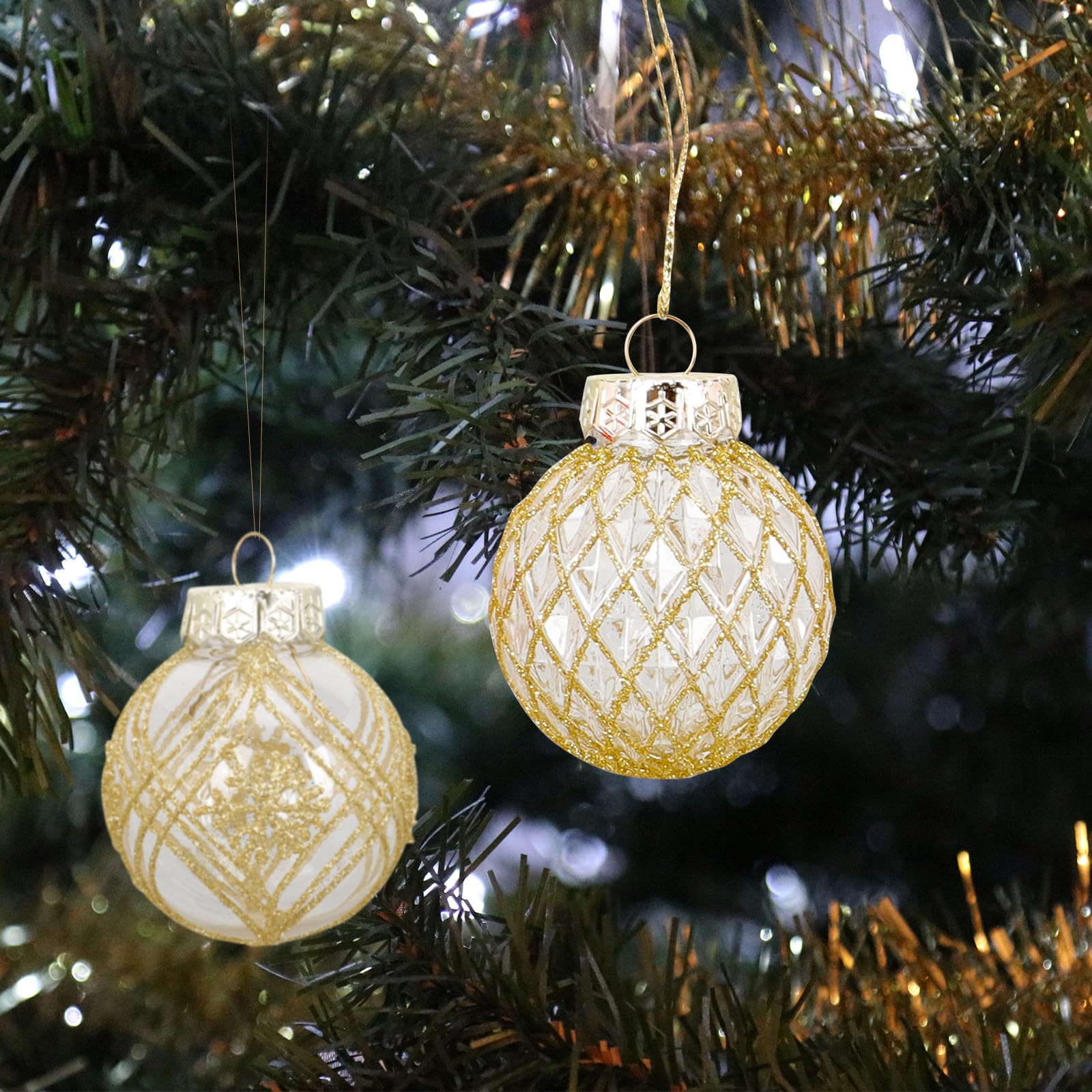 Weihnachtskugeln in Schwarz aus Kunststoff Bruchsichere 25 Stück als Hängende Dekoration für Weihnachtsbaum und Garten
