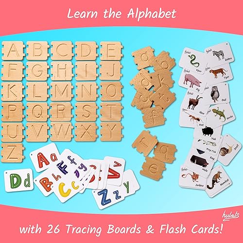Miniatura 3 de Montessori - Juguete de aprendizaje del alfabeto para trazar letras, aprende a escribir ortografía y rastreo, juego de letras para niños de 3 a 5
