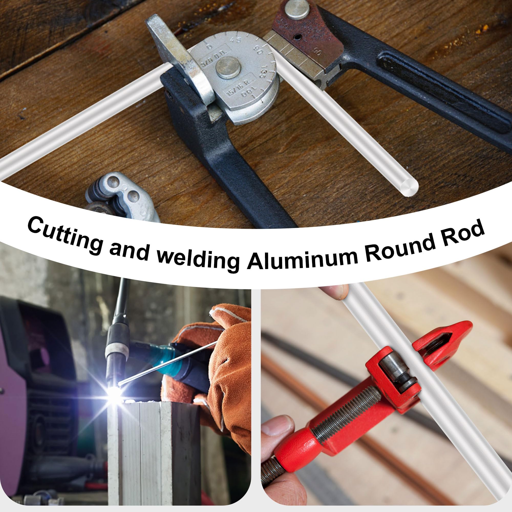6063 Aluminium Rundstab 10mm x 300mm, solide LAVMHAB runde Schäfte Aluminium Stäbe Rundstab für DIY Bastelmodelle (2 Stück)
