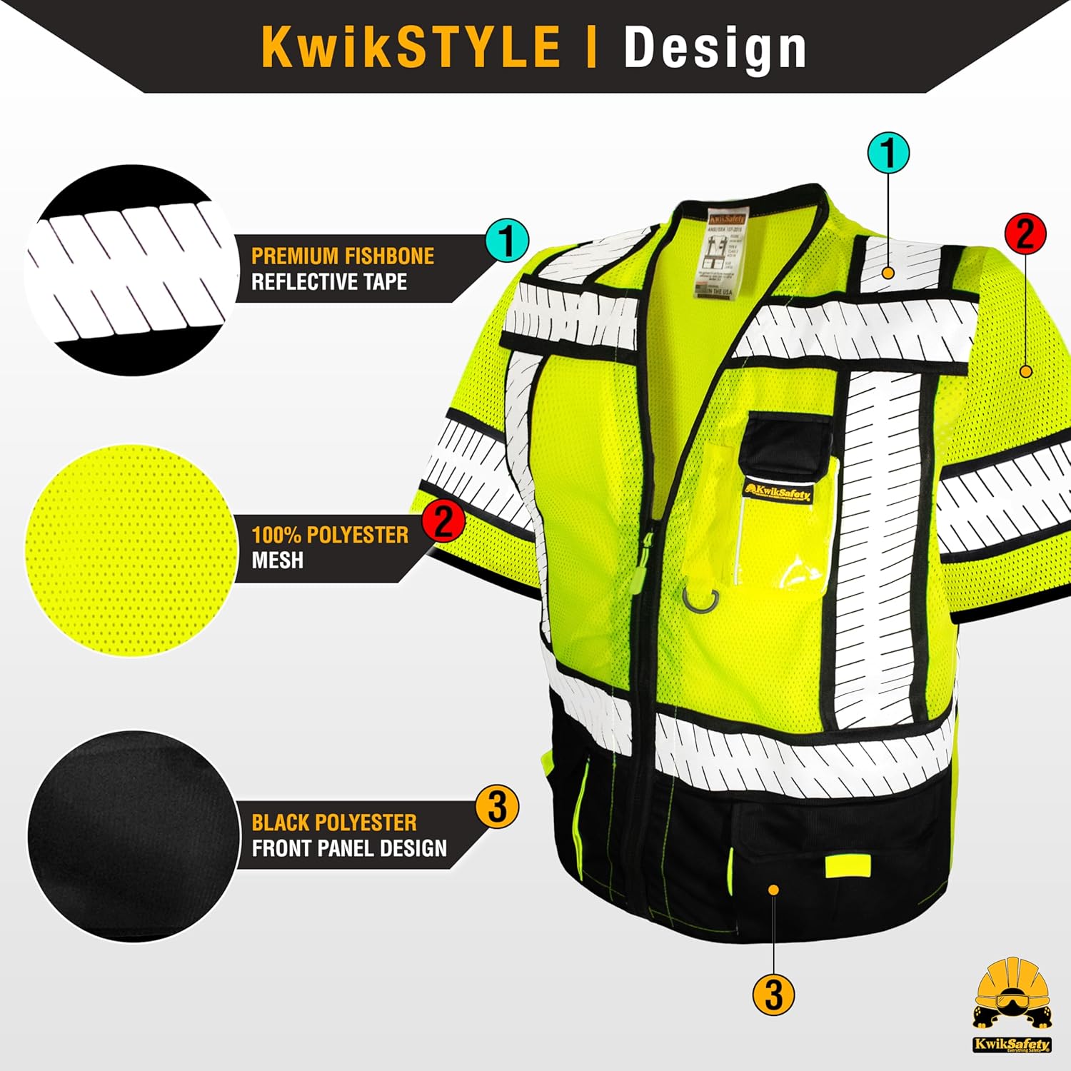 KwikSafety - SHERIFF & SPECIALIST Safety Vest [Multi-Use Pockets] Class 2 & Class 3 Hi Vis ANSI OSHA Safety Vest for Men - Image 2