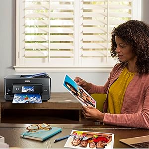 Epson Expression Premium XP-7100 Wireless Color Photo Printer with ADF, Scanner and Copier, Black, Small